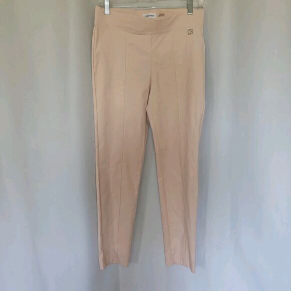 Calvin Klein Women SP Light Pink Blush Dress Pants Pull On Ankle Length Logo - Picture 1 of 14